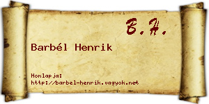 Barbél Henrik névjegykártya